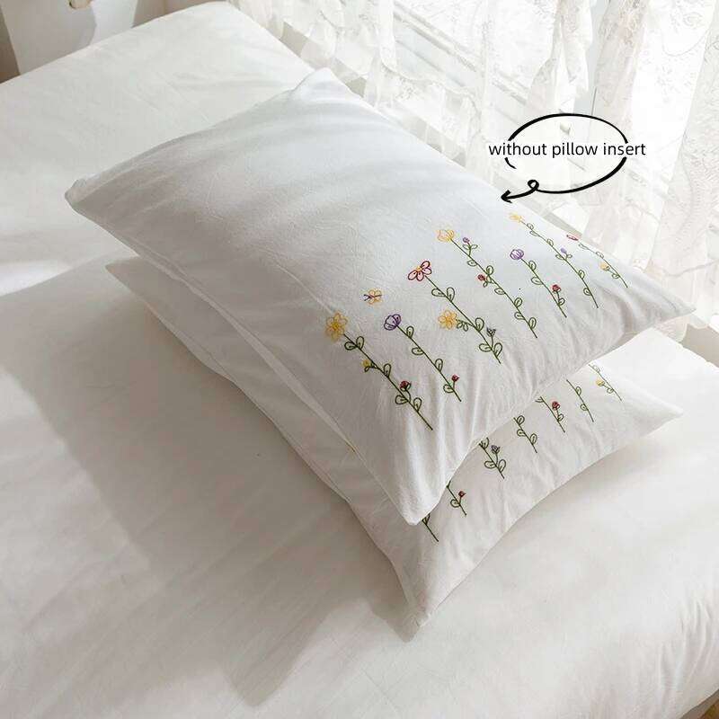 3pcs Embroidery Duvet Set 1*Duvet Cover + 2*Pillowcase, Without Core, Fresh Flower Print Bedding Set, Soft Comfortable H260311