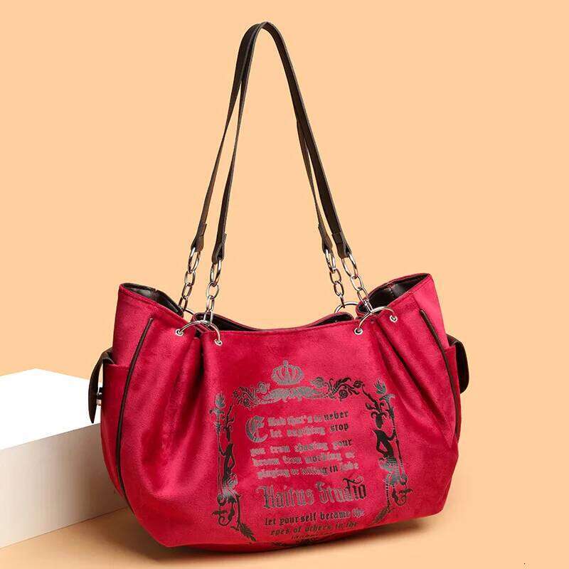 Y2K Women Pink Vintage Gothic Tote Bag Aesthetic Large Capacity Embroidery Letter Retro Ladies Grunge Chain Travel Shoulder Bags XJ260311