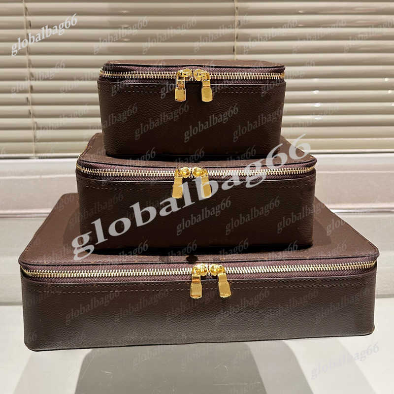 Cosmetic Bags Cases VL Pattern Coated Canvas Packing Cube Organizer Bag Iconic L Flowers Printed Men Travel Stuff Sacks Storage Bags Plaid Printing Women GM MM PM Sets