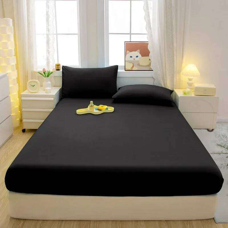 3pc minimalist modern solid color bedsheet soft and comfortable bedding, bedspread set including 1 bedsheet+2 pillowcases H260311 - view 3
