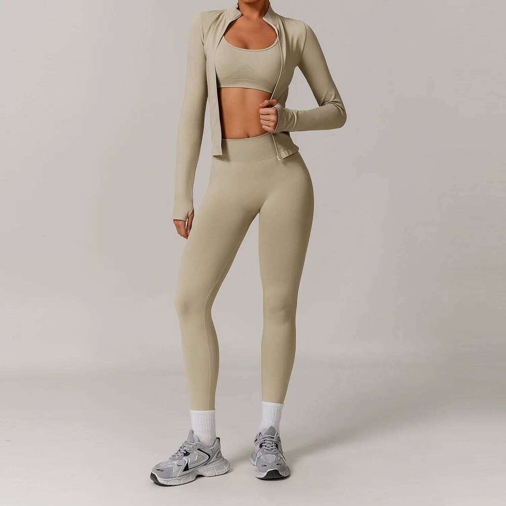 Seamless 2/3PCS Clothes Sportswear Yoga Suits For Women Fitness Set Tracksuits Sports Bra Gym Leggings 26H0311