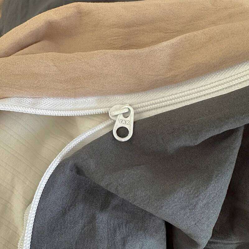 Washed Cotton Bedding with Pillowcase bed sheet Full Size Linen Duvet Cover Set Queen/King Double Single Bed H260311