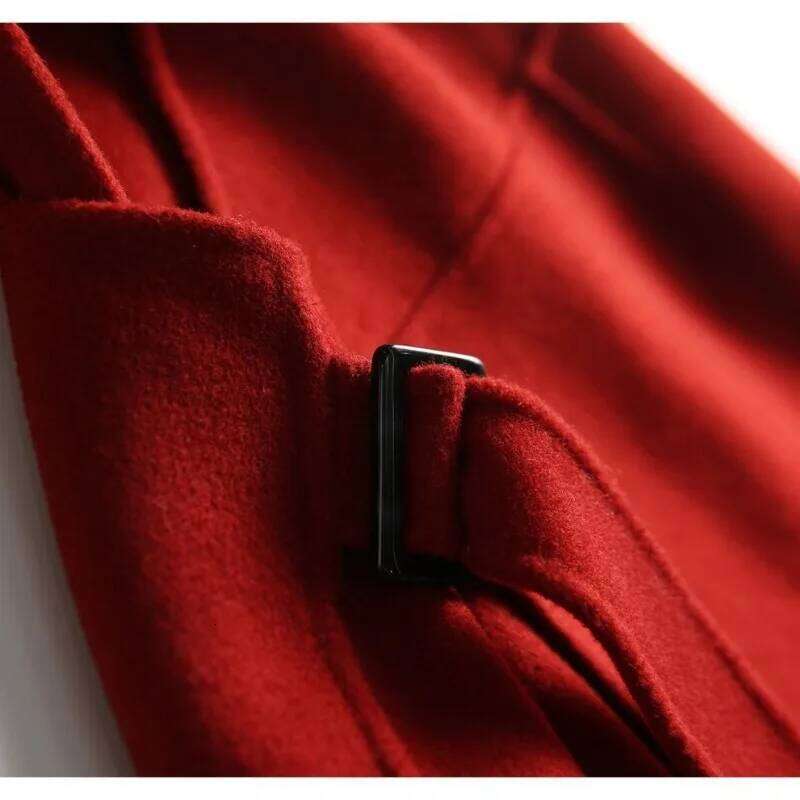 Women's V-neck Autumn Winter 2024 New Retro High Waisted Solid Color Drawstring Sleeveless Woolen Standard Cardigan Vest Dresses Z260311