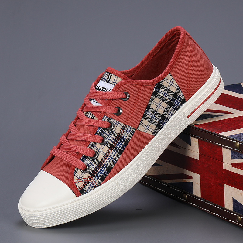 2026 Men's Canvas Shoes - Sports Shoes - Lightweight Heightened Patchwork Style - Trendy Student-style Leisure Running Shoes - Low-top Sports Sho
