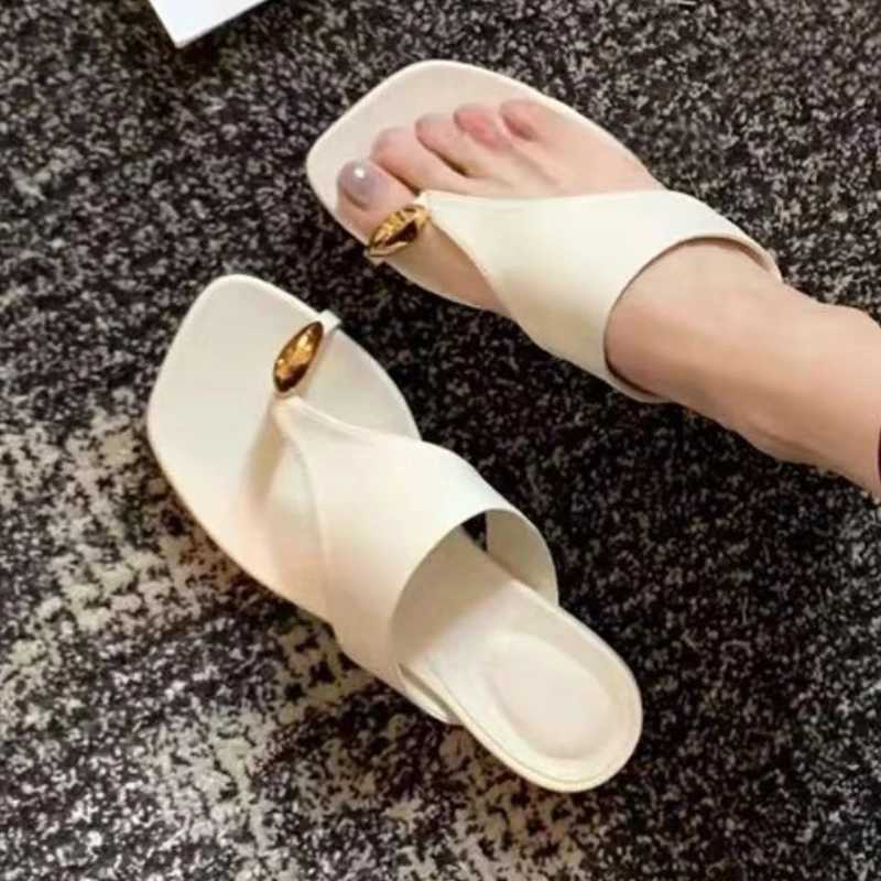 Women Flats 2025 New Summer Shoes Designer Flip Flops Fashion Clip Toe Slingback Sandals Casual Beach Zapatillas Mujer K260311