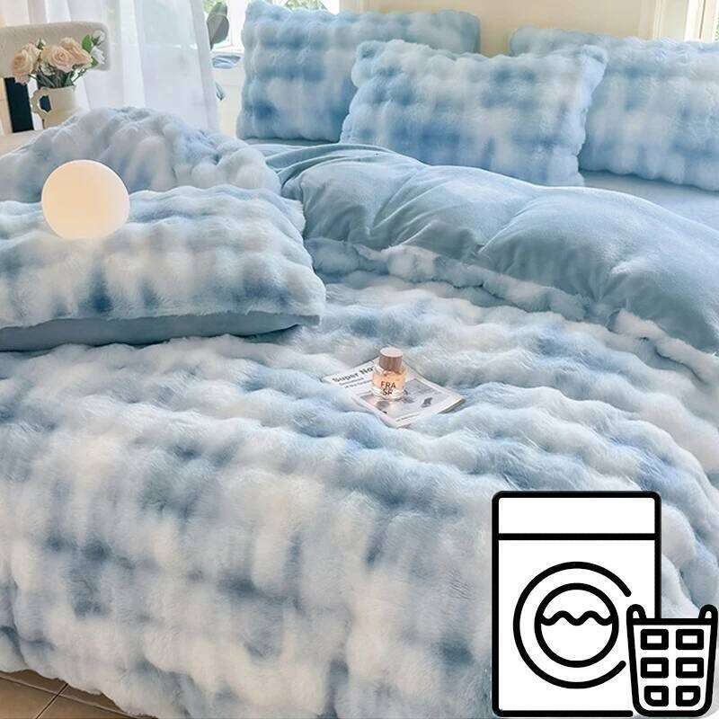 2026 Solid Color Plush Duvet Cover Soft Breathable Bedding Set Washable Highquality Stitching for Fall and Winter Funda Nrdica H260311