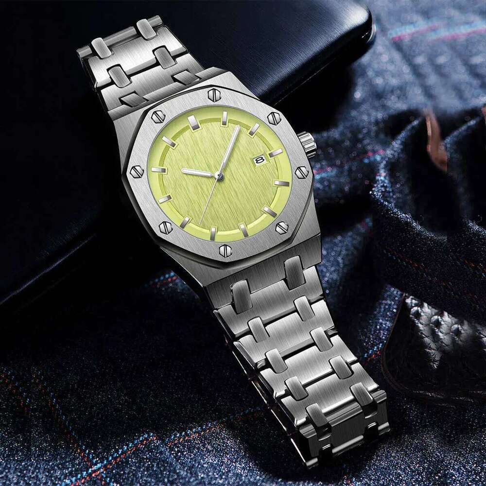 PINTIME Men's Original Quartz Bark Texture Dial Top Watches 24 Hour Waterproof reloj Casual Men Wristwatch
