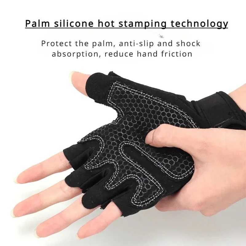 Motorcycle Gloves Cycling Fingerless Professional Gym Fitness Gloves Women Men Breathable Anti-Slip Summer Fishing Bicycle Glove M260311