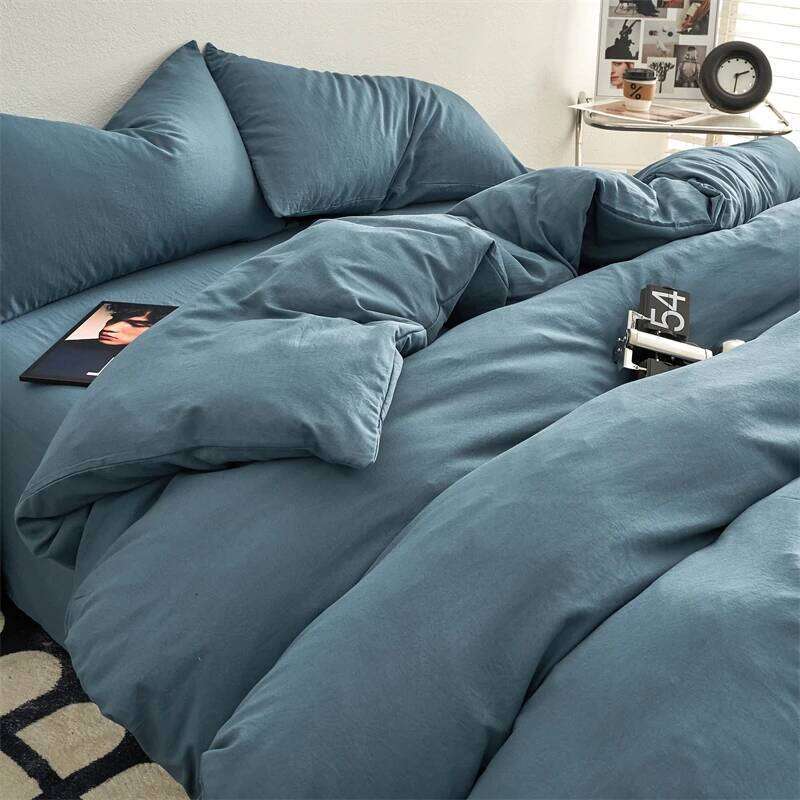 Bonenjoy Bedsheet Solid Color Bedclothes Soft Bed Linen Girls Boys Room Bedding Single/Queen Size Quilt Cover Set H260311 - view 3