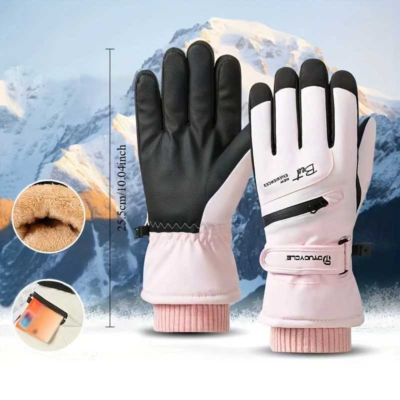 Winter skiing and cycling gloves - Warm touchscreen gloves with closure for both men and women M260311