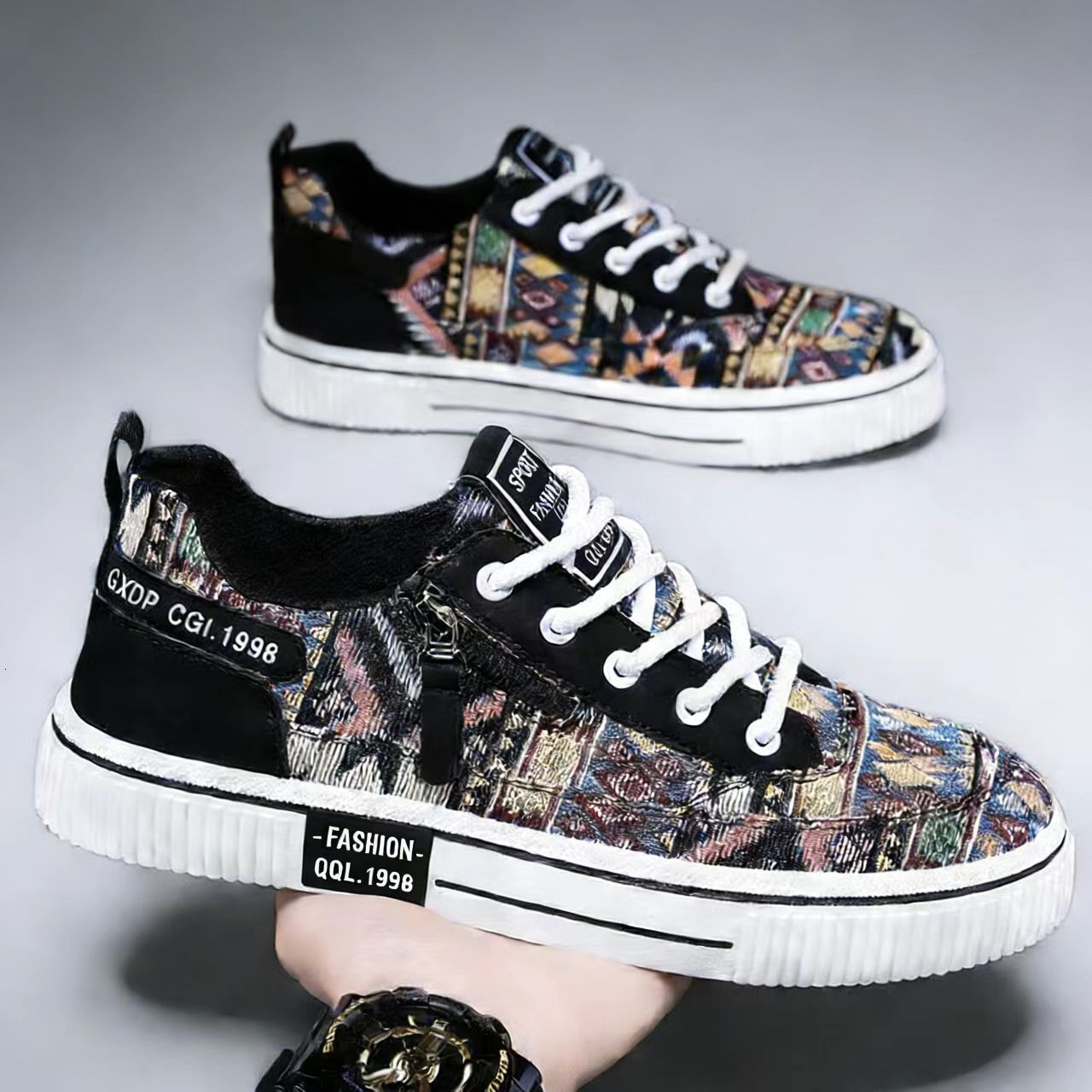 2026 Printed Canvas Men's Sport Shoes - Spring Breathable Fashion Design - Casual Sports Shoes - Men's Lightweight And Soft Sole - Casual Sh