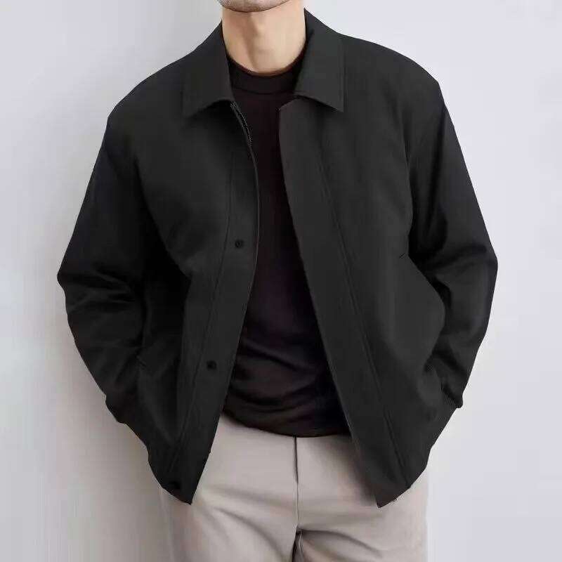 New Spring Autumn Men's Executive Lapel Solid Color Jacket 26H0311