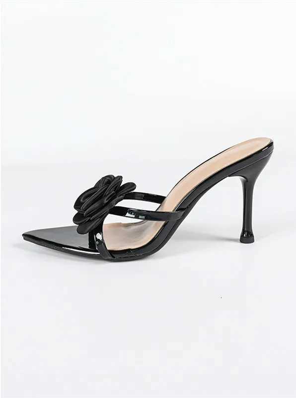 New Summer Designer Fashion Flower Women Sandals Sexy Thin High Heels Wedding Party Prom Banquet Stripper Ladies Shoes K260311