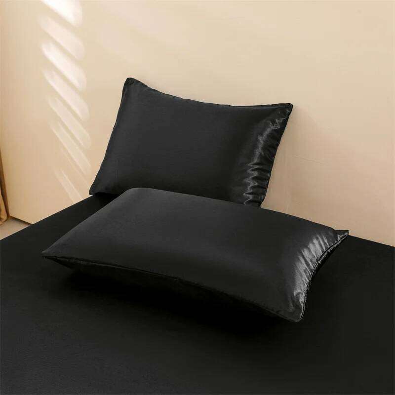 Satin Bed Sheets, Queen Size Sheets Set, 4 Pcs Silky Bedding Set Deep Pocket Fitted 1 Flat Sheet + 2 Pillowcases H260311