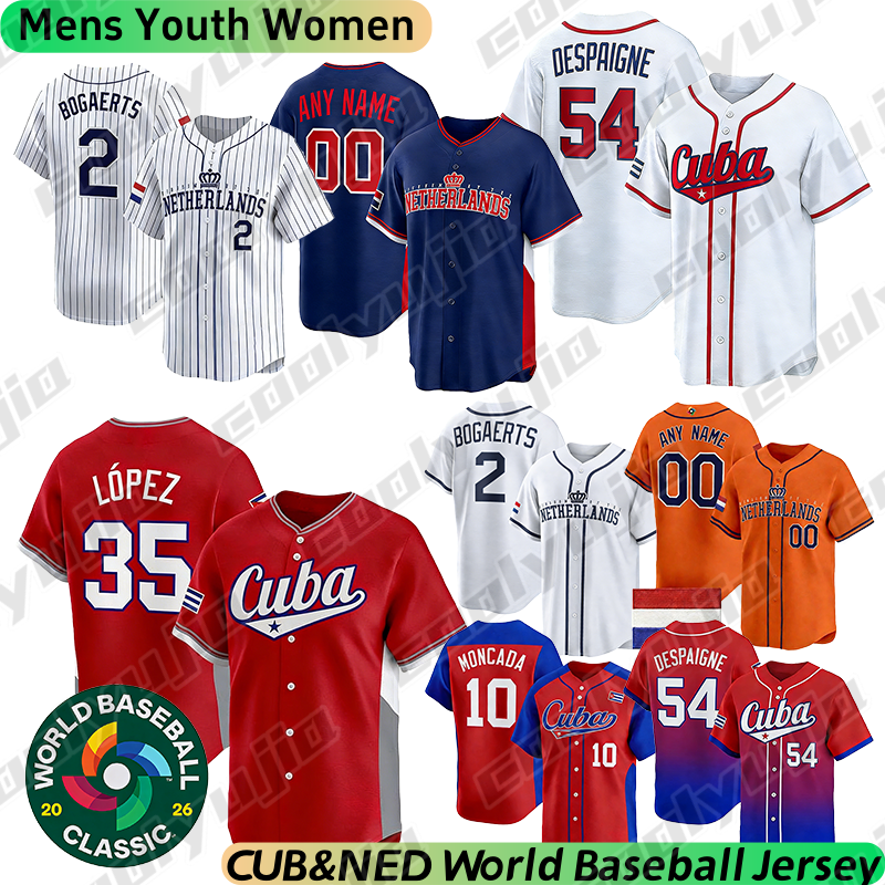 Team Cuba World Baseball Classic Jersey 2026 Raidel Martinez Rodriguez mens cuban wbc jersey Ceddanne Rafaela Xander Bogaerts Team Netherlands Baseball Jerseys