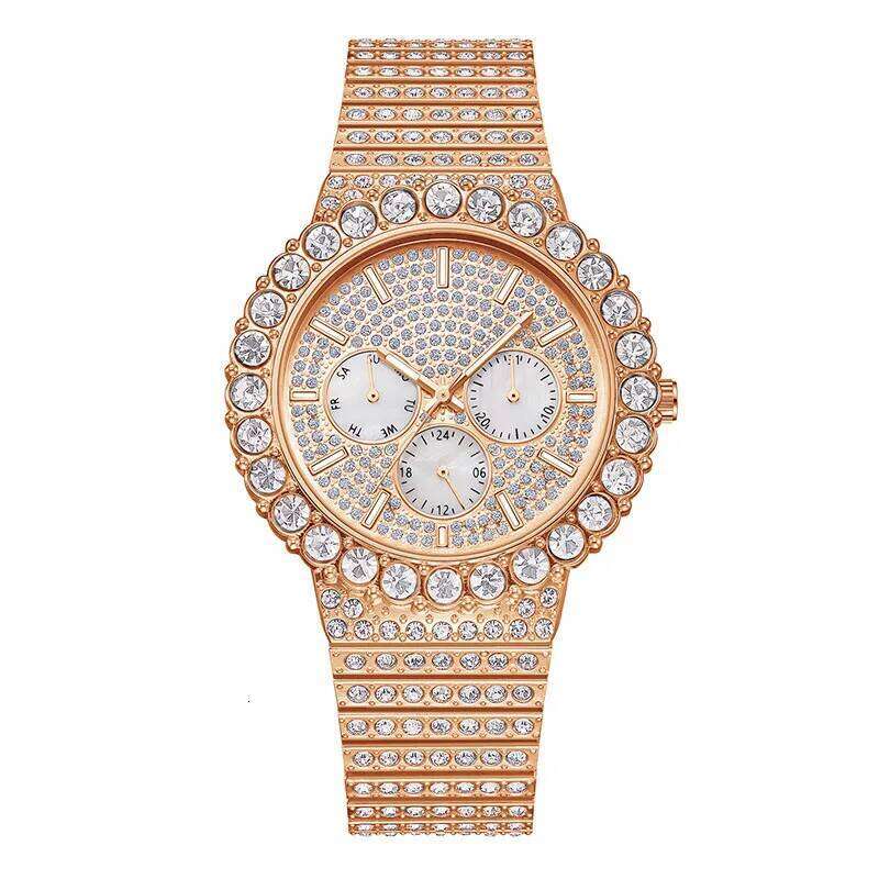 Trendy Full Diamond Fashionable Versatile Leisure Multi functional Luminous Waterproof Men's Quartz Watch