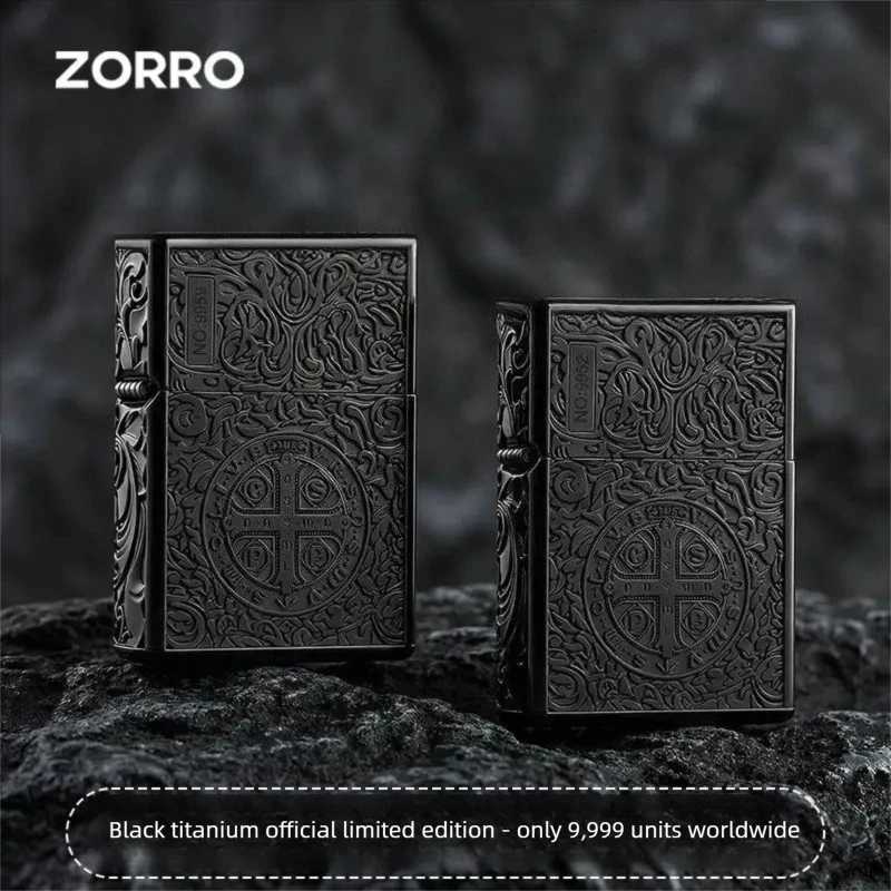High-end Black Titanium Constantine Kerosine Lighter Thickened Armor Personalized Gift for Boyfriend N260311