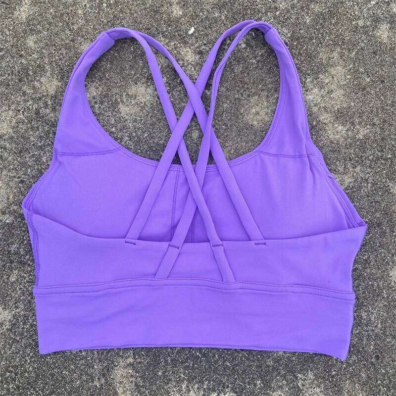 Solid Color Fitness sport Bra Women Cross soft high strength Tight Top Comprehensive Training Gym Yoga Underwear With Chest Pad 26H0311