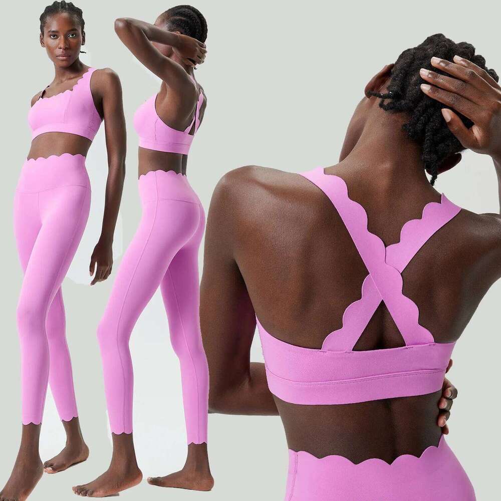 Women Solid Color Gym Suit Two Pieces Fitness Yoga Set Super Streth Slim Fit Running Sportswear Breathable Workout Clothes 26H0311