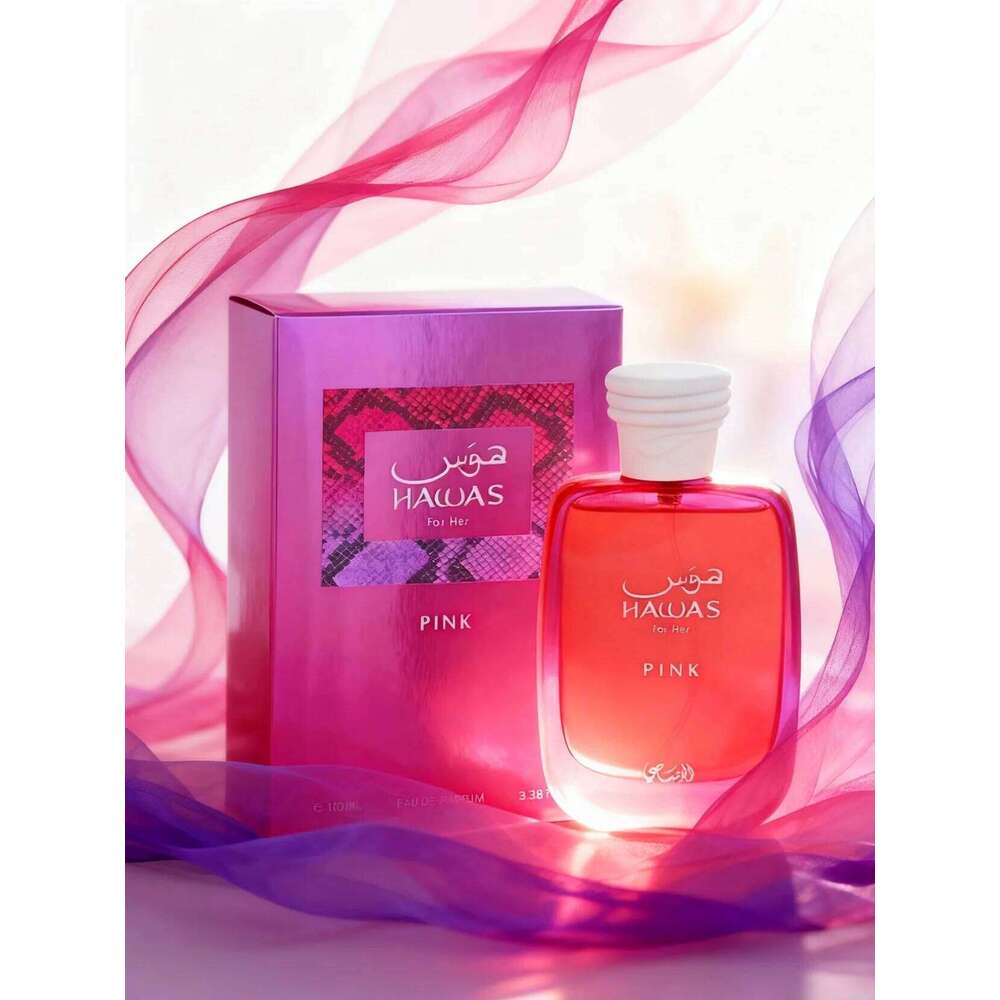 RASASI Hawas Pink For Her Eau de Parfum Spray 100ml 3.4 oz ,Floral Fruity Perfume for Women, Vanilla, Cotton Candy & Marshmall Z260311
