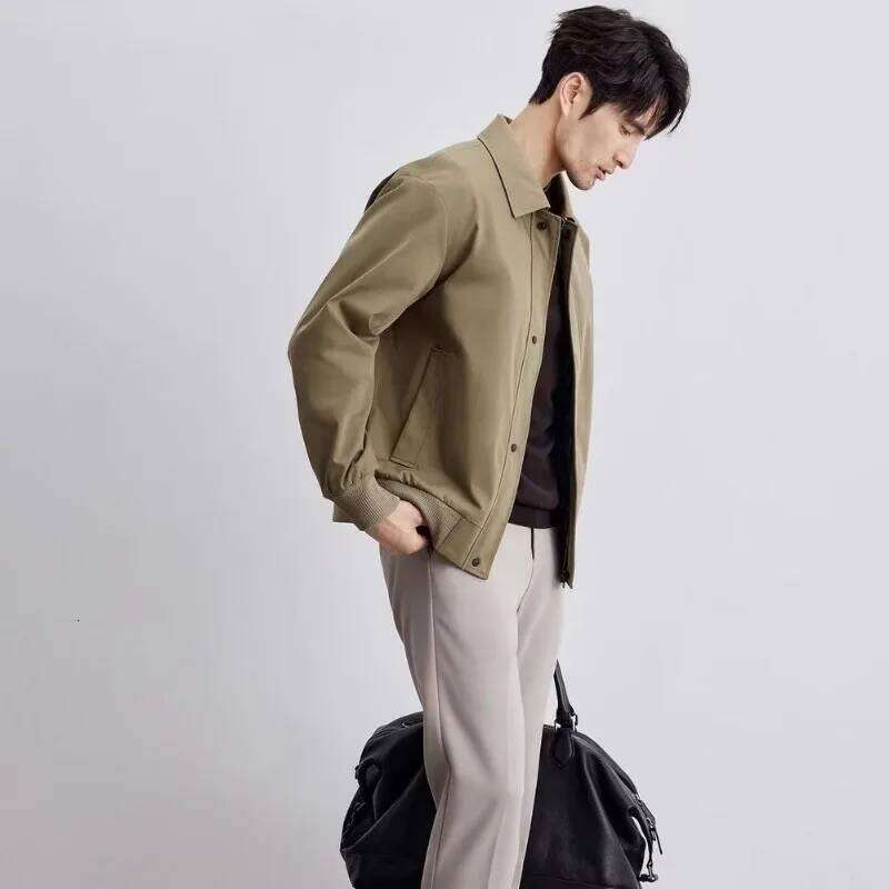 New Spring Autumn Men's Executive Lapel Solid Color Jacket 26H0311
