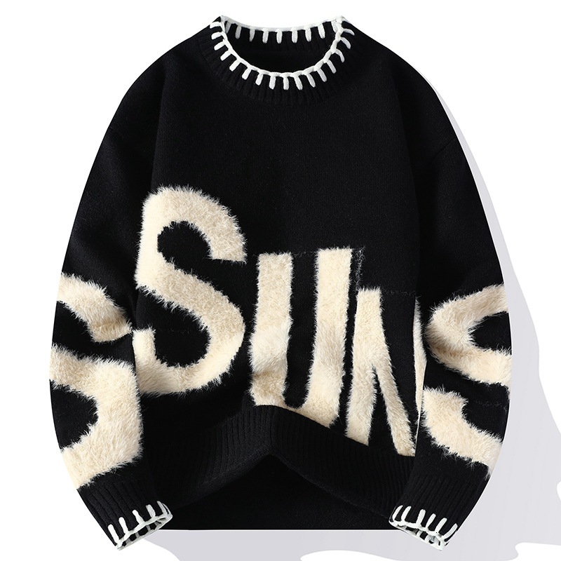 Luxury Brand Designer Clothes In Stock Wholesale For Foreign Trade Source Autumn Winter New Casual Sweater Men's Long Sleeve Knitted Shirt Men 