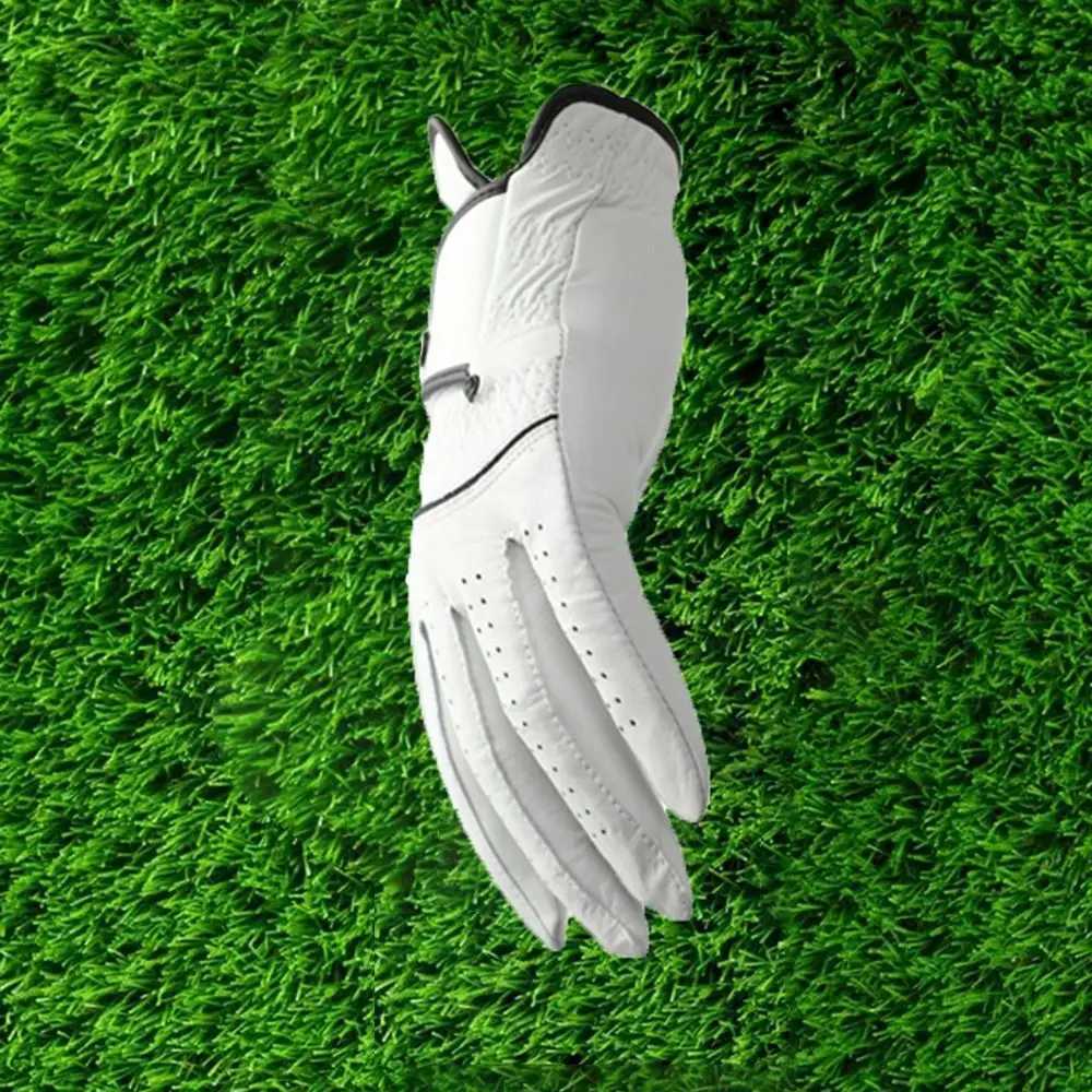 Sheepskin Mens Sports Glove Breathable White Leather ing Glove Maximum Grip Single Left Hand Accessories Male M260311