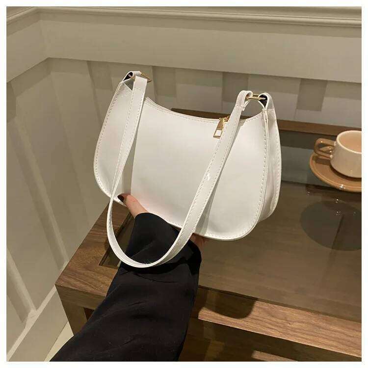 Chic Shiny Pu Leather Underarm Women's Minimalist Tote Bag, Texture Stylish Commuting Handbag, Daily Outfit Shoulder Bag XJ260311