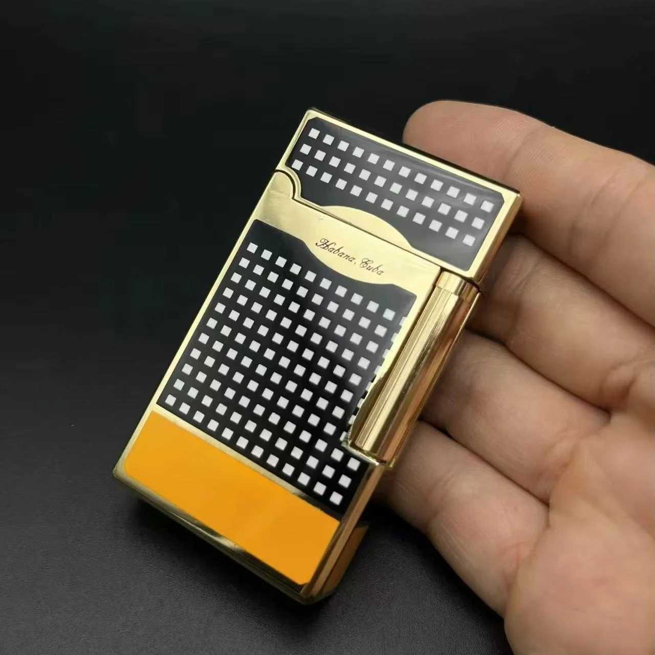 Single straight multi-functional lighter portable blue flame windproof lighter for cigars smoking accessories mens gift N260311