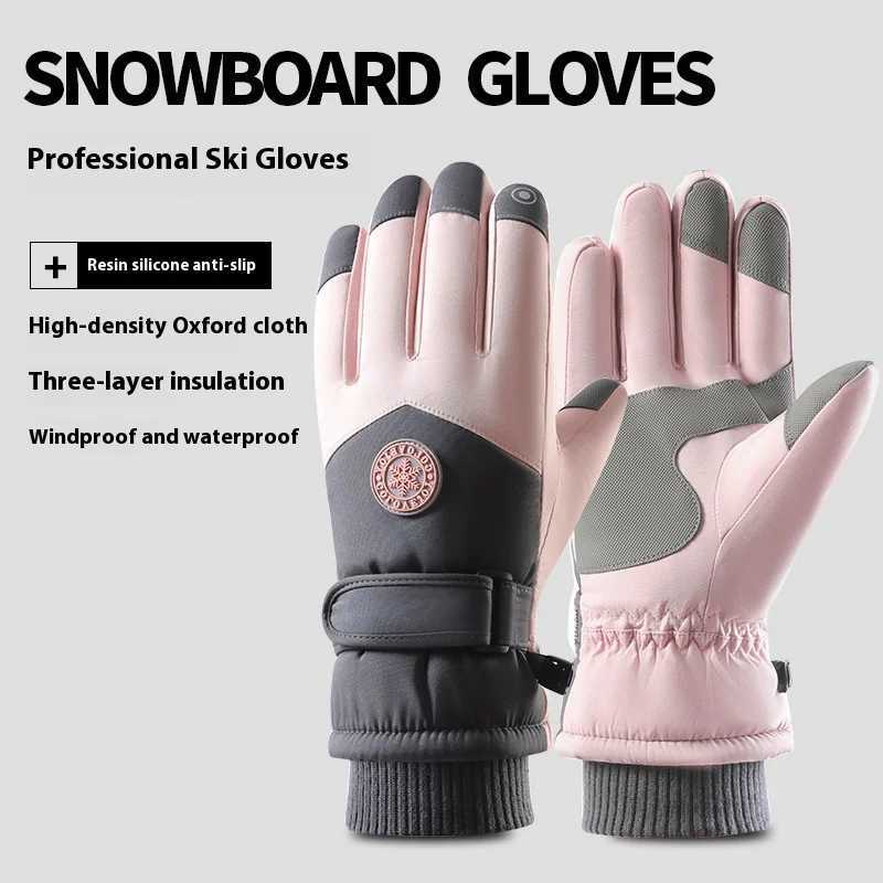 Winter ski gloves for men and women waterproof windproof warmth thickened anti-slip touch screen riding driving gloves M260311