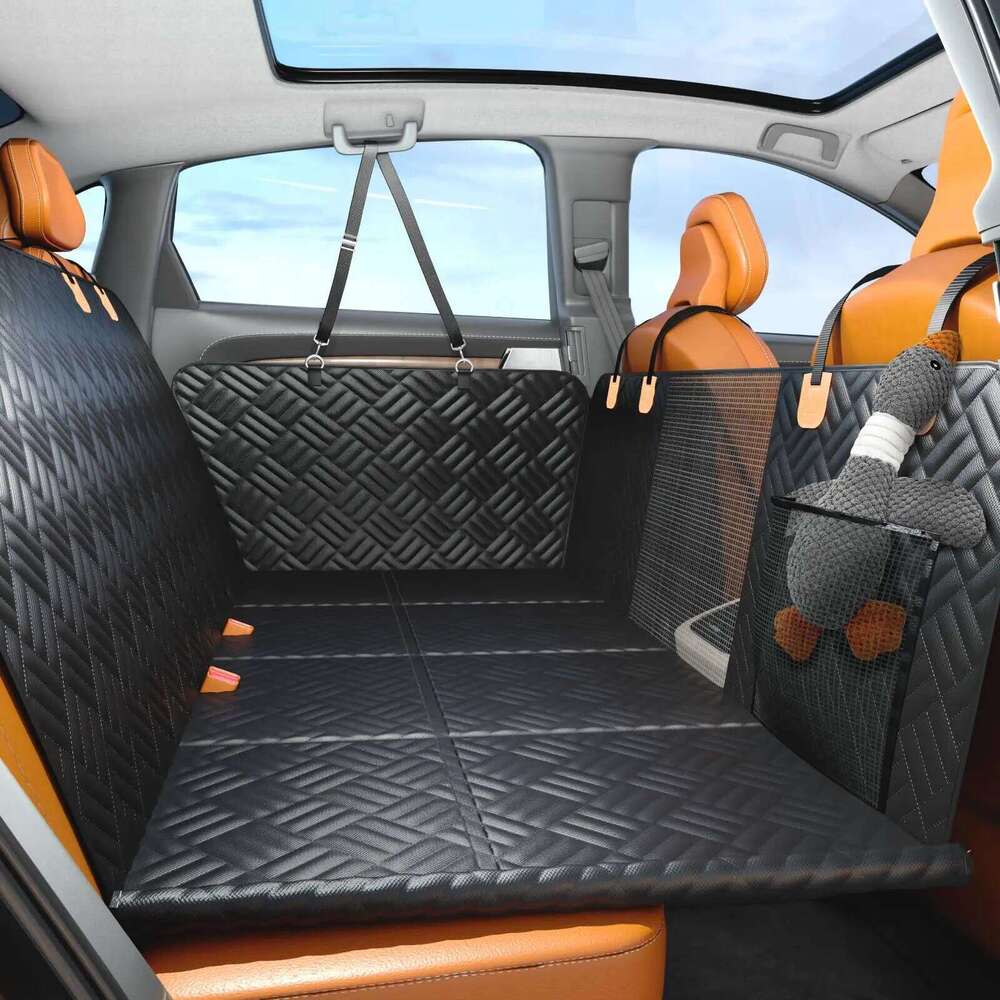 Car Cover, Hard Bottom Rear Seat Extender, Load-Bearing 400 Pounds, 600D Heavy-Duty Anti-Scratch Washable Dog Hammock for Cars and S 26Y0310