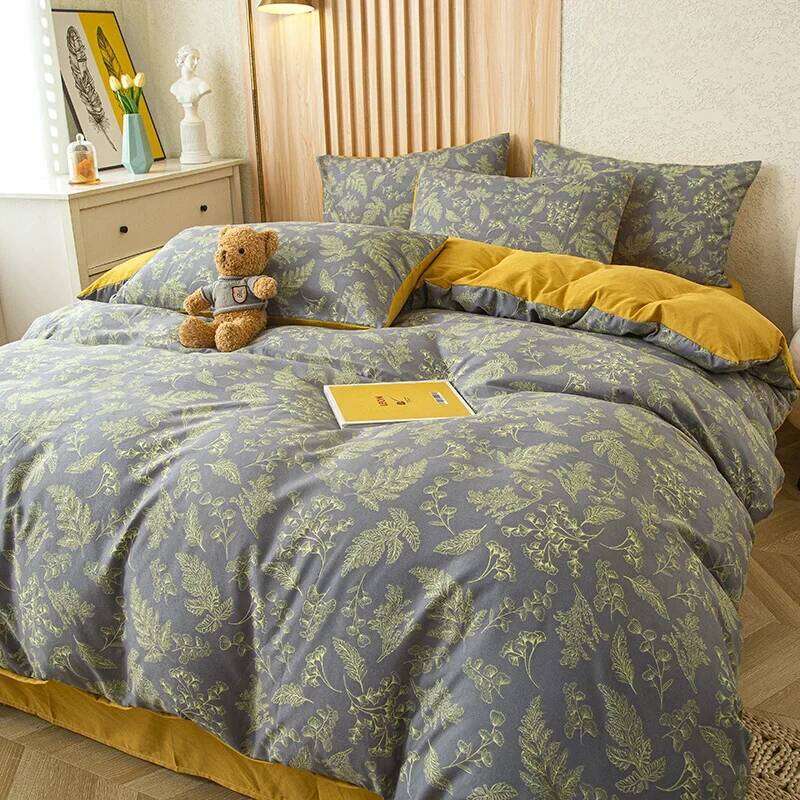 cover Set, Double-Layer Yarn, Includes 1 Quilt Cover 1/2 Pillowcases, Duvet Insert, No Pillow Core H260311 - view 6