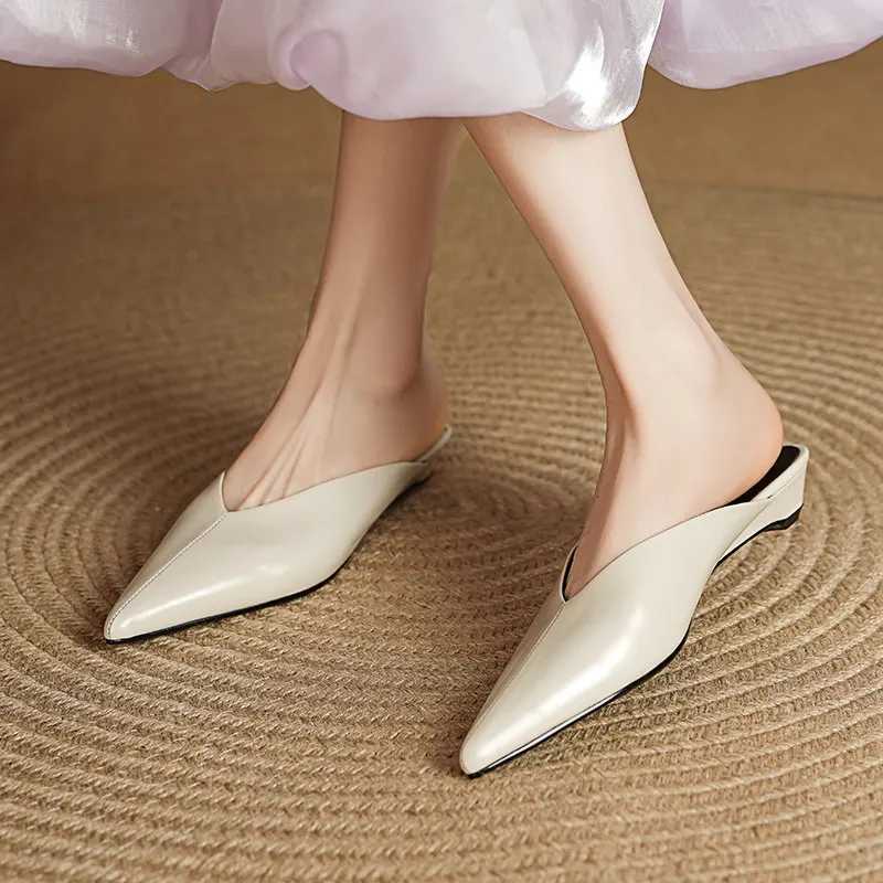 Spring Summer Wedges Heel Women Mules Fashion Cover Toe Slip On Slide Ladies Street Style Party Dress Sandalias K260311