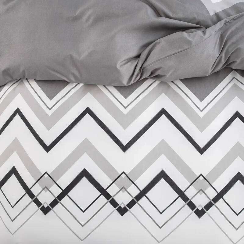 Abstract Geometric Duvet Full Queen Size Wave Pattern Bedding Set Farmhouse Comforter Microfiber Chevron Quilt Cover H260311 - view 5