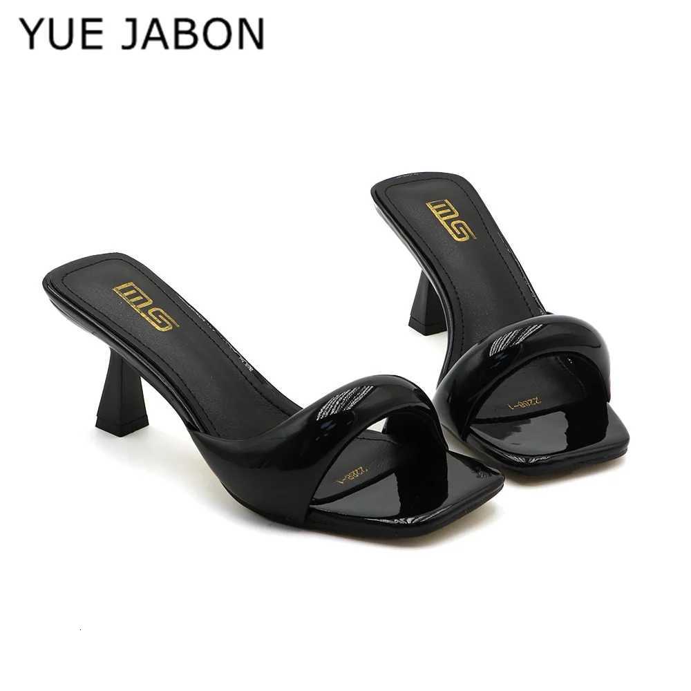 Green Silver High Heel Women Open Toe Slingback Sandals Female Pumps Square Toe Summer Simple Designer Heeled Sandals K260311