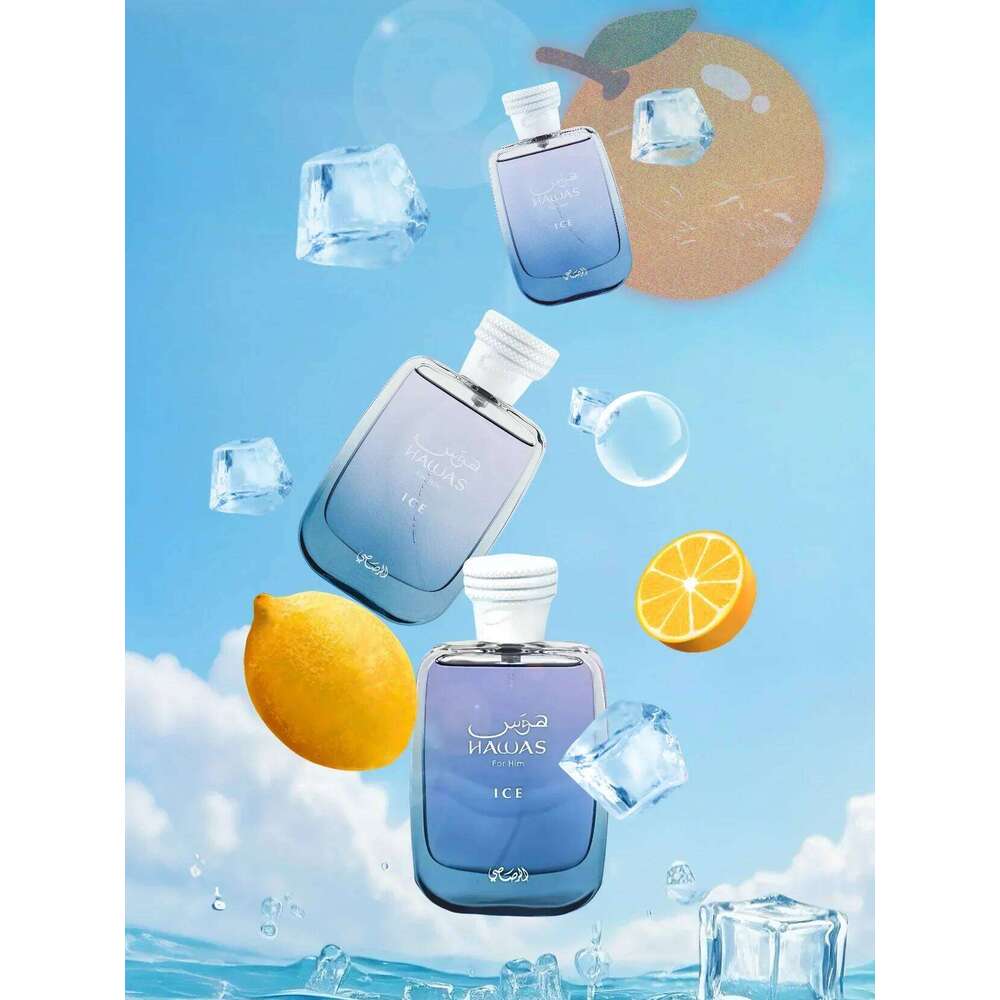 Rasasi Ice EDP Men 3.4oz Fresh Aquatic Citrus Long Lasting Cologne, Holiday Gift for HimRasasi Hawas Z260311