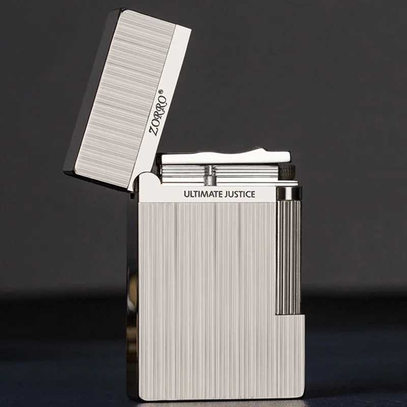 Loud Voice Kerosene Lighter Metal Wire Drawing Sideslip Grinding Wheel Ignition High-end Smoking Accessories Gadgets N260311