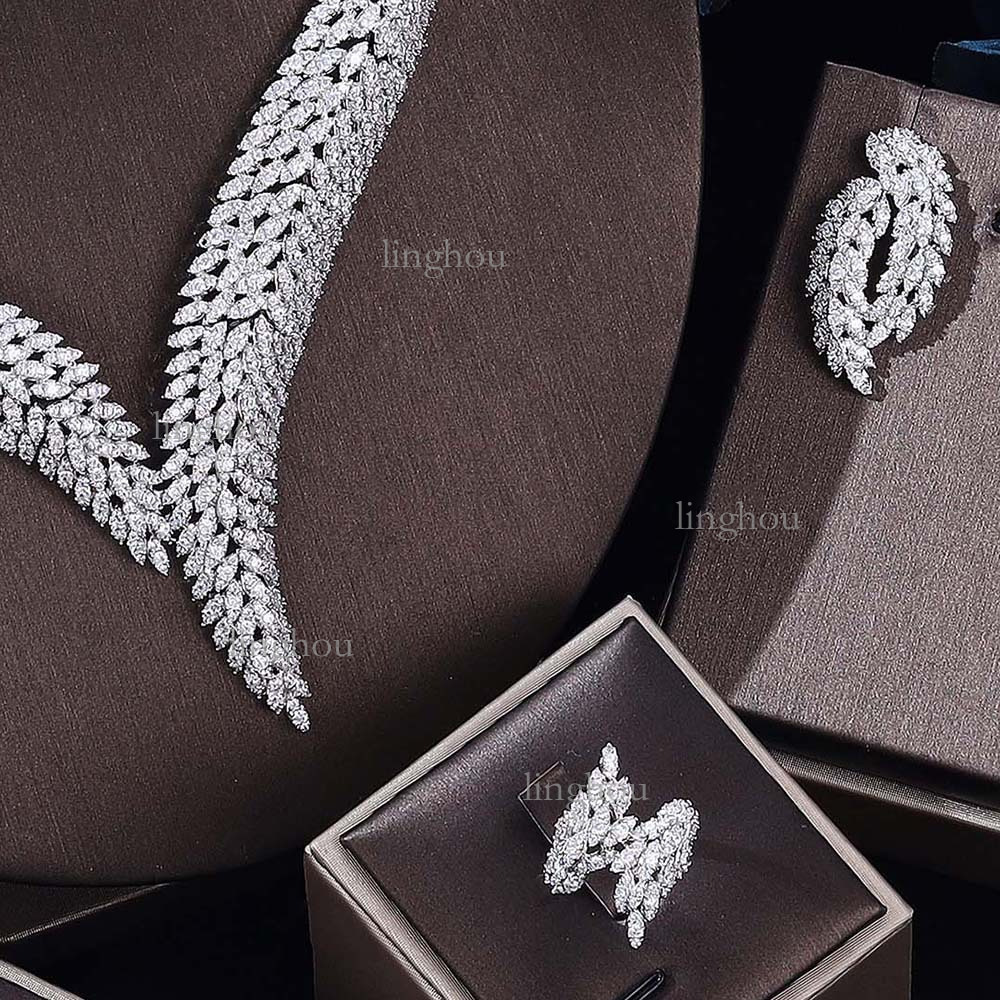 2026 Designer Necklace Luxury Brand Women's Jewelry Fashion Hot Selling Copper Micro Inlaid Full Diamond Bridal Necklace Bracelet Earring Set Jew