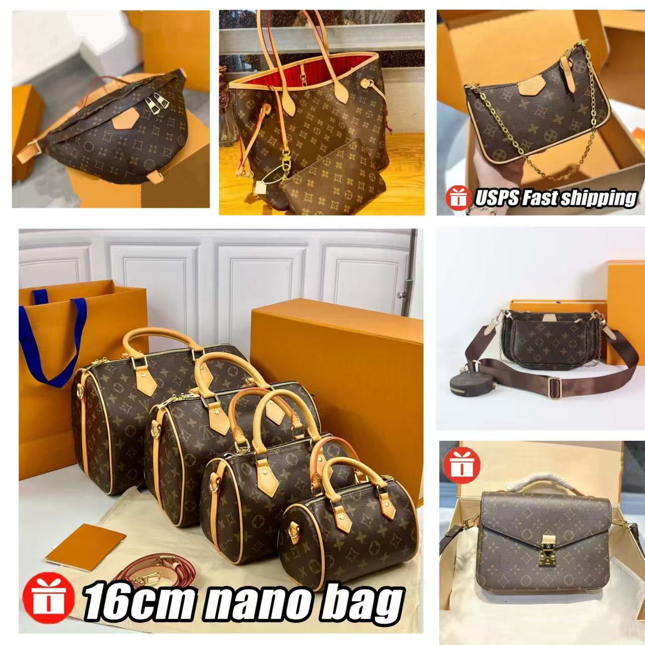 luxury bag designer bag l0uis vuitt0nbags tote bag shoulder bag women's classic vintage nano pillow bag crossbody bag leather large capacity shopping bag 6 style