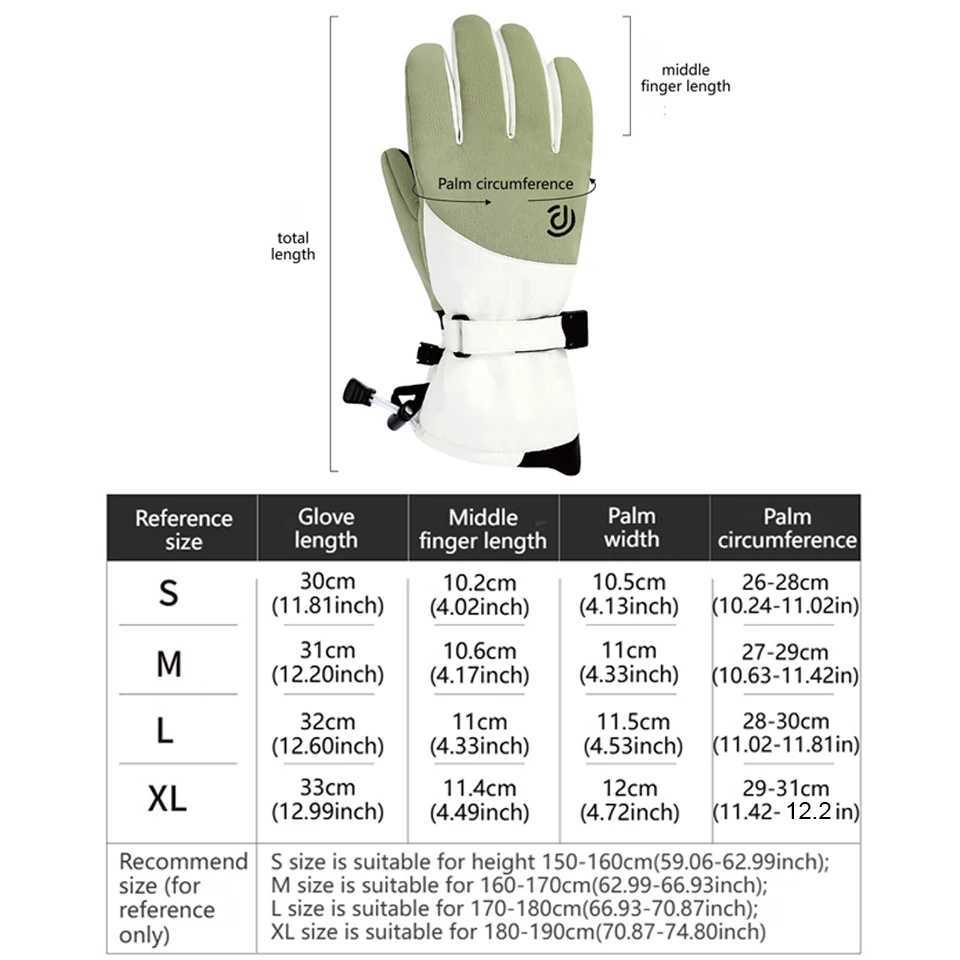 KoKossi Winter Thick Snowboarding Gloves Men Women Touch-Screen Skiing Gloves Ultralight Windproof Waterproof Outdoor Sports M260311