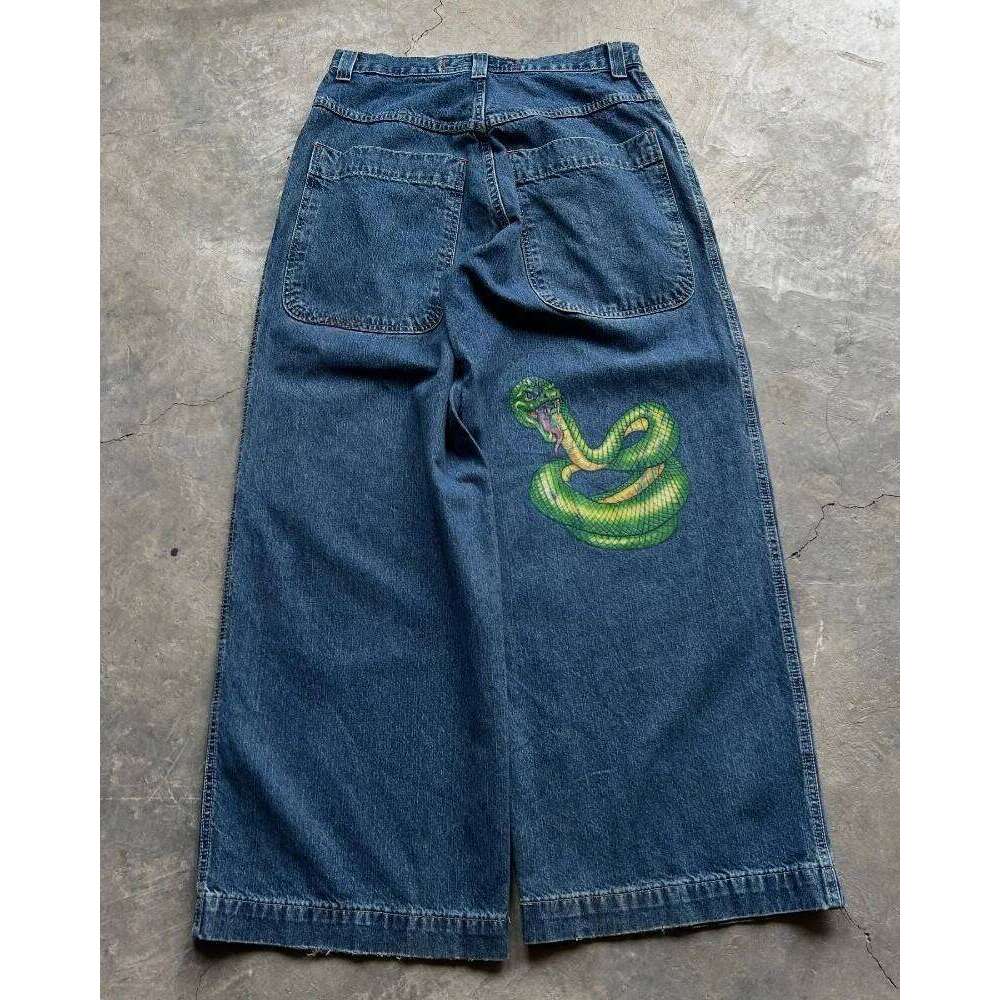 Y2K Jeans Goth Printed graphic high quality Baggy fashion Hip Hop streetwear men women Harajuku Casual wide leg jeans Z260225