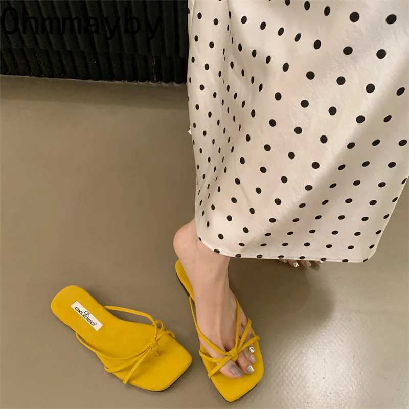 Summer Fashion Women Clip Toe Ladies Comfort Outdoor Beach Vacation Dress Slides Concise Flats Flip Flop K260311