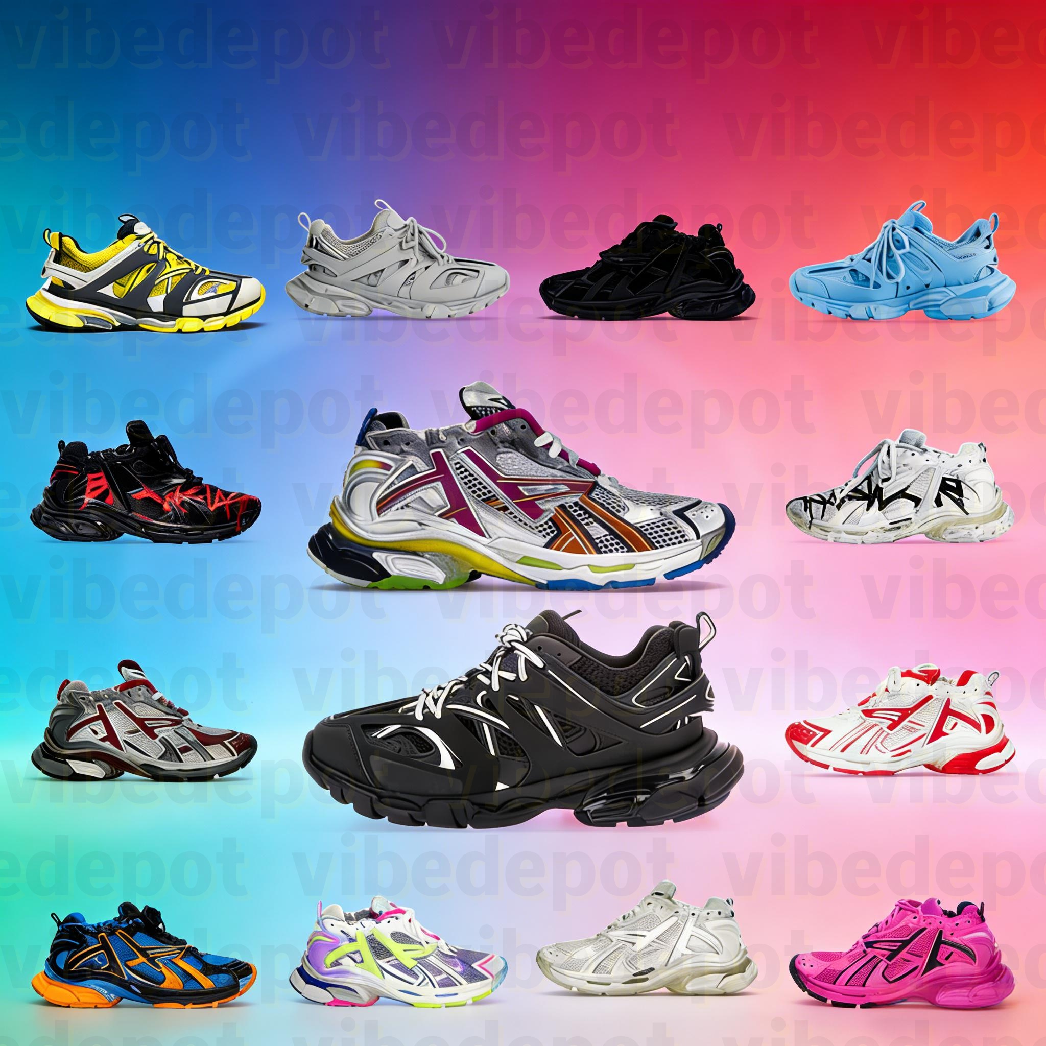 designer Runners 7.0 7.5 Track 3.0 Men Women Runner White Blue Triple Black Colorful Heels Tracks Plateform Shoes Trainers Sneakers Size 35-46