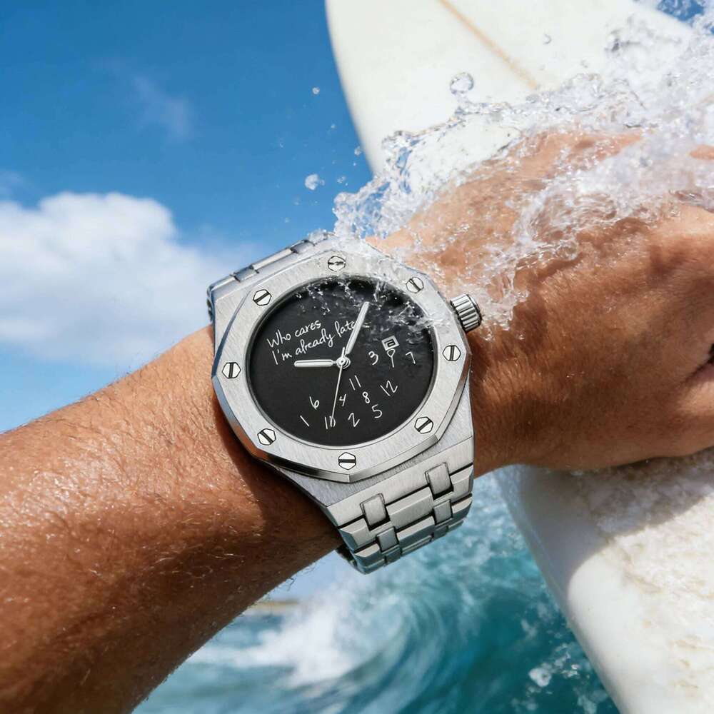 Fashion Luxurious Exquisite Elegant Men Classic Business Casual Arabic Digital Steel strip Quartz Noctilucent Watch