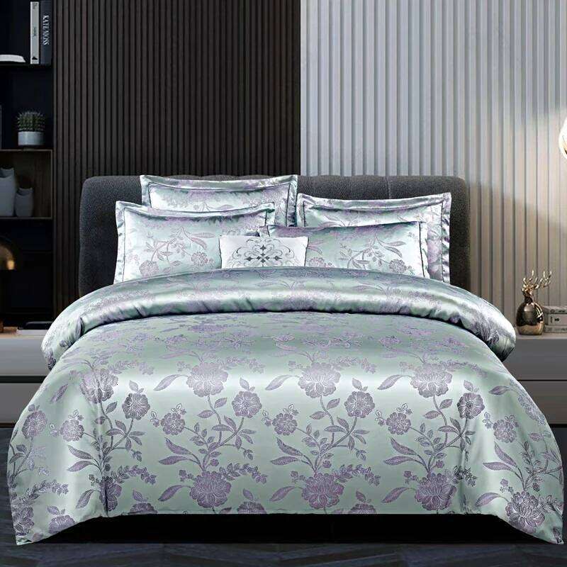 High End Jacquard European Wedding Bedding American Satin Double Duvet Cover H260311