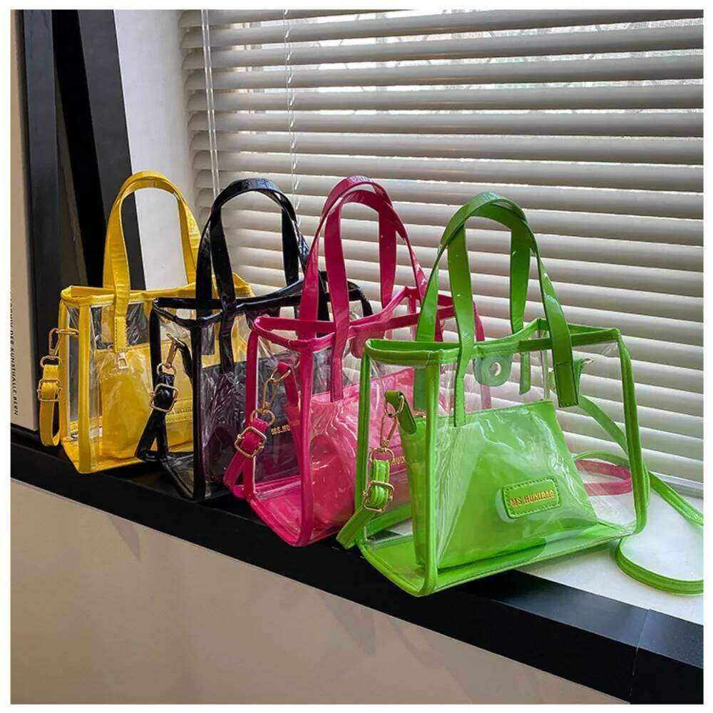 Women Transparent Clear Purse Crossbody Shoulder with Removable Strap Stadium Approved Bags Zipper Closure XJ260311