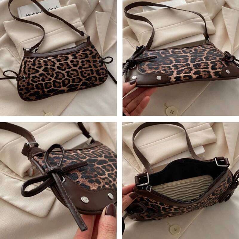 New Trendy Shoulder Sweet Double Bow Handbag Women's Bag Retro Simple Fashion Armpit Bags XJ260311