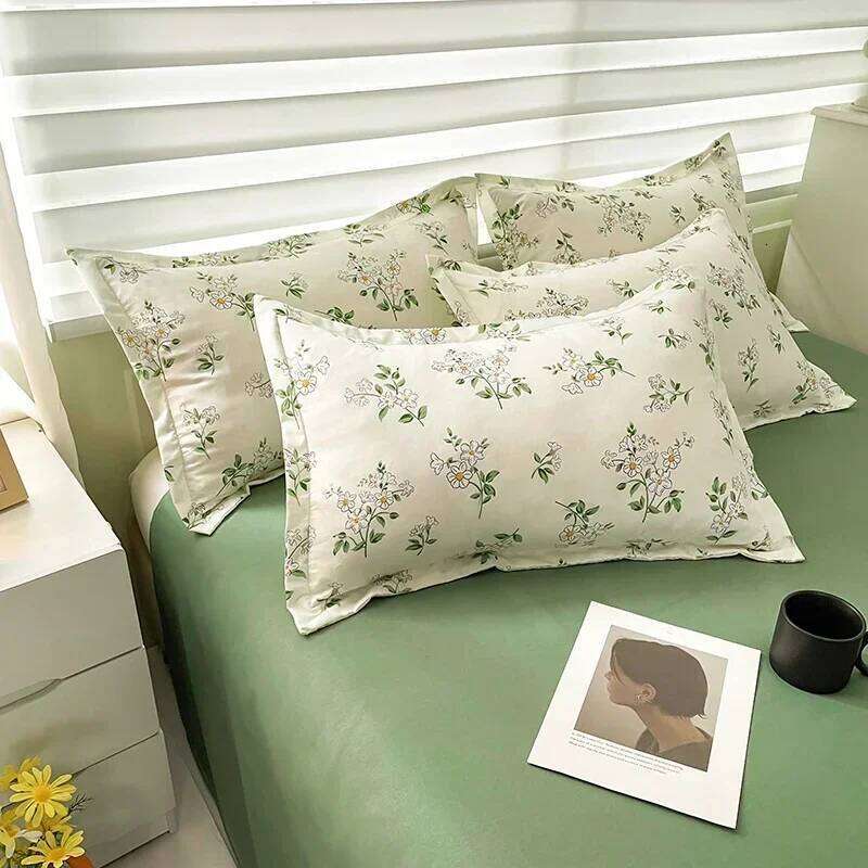 Floral Print Brushed Home Bedding Simple Fresh Comfortable Duvet Cover Set with Sheet Comforter Covers Pillowcases Bed Linen H260311