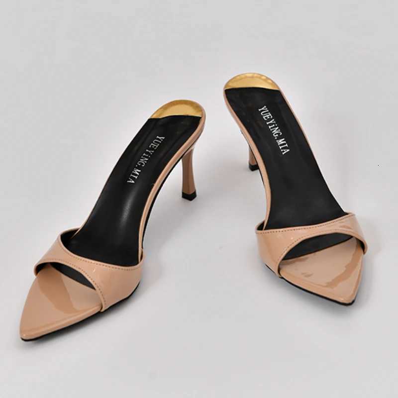 Sexy Stilettos Party Ladies Sandals 2025Summer Ladies Pointed Designer Simple Daily Casual Office Mature Open Toe Women Slippers K260311