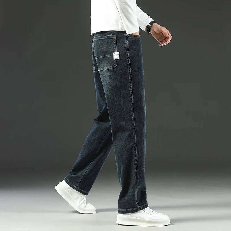2026 New Y2K Autumn and Winter Baggy Jeans Men's Loose Straight Wide-leg Business Trousers Mens Clothing Z260225